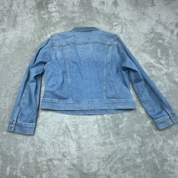 Calvin Klein Classic Trucker Denim Jacket XL Blue Wash Stylish Casual Layer d017 - Picture 8 of 9